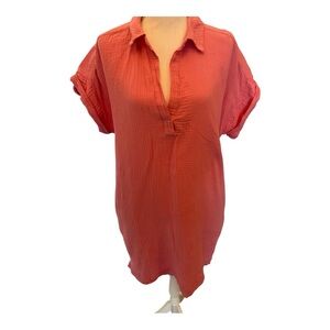 J. Crew Factory pink gauzy popover dress